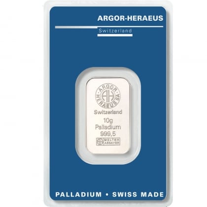 Palladiumbarren 10 Gramm Argor-Heraeus