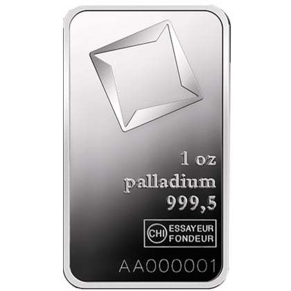 Valcambi Palladiumbarren 1 oz