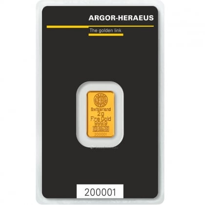 Goldbarren Argor-Heraeus 2 Gramm