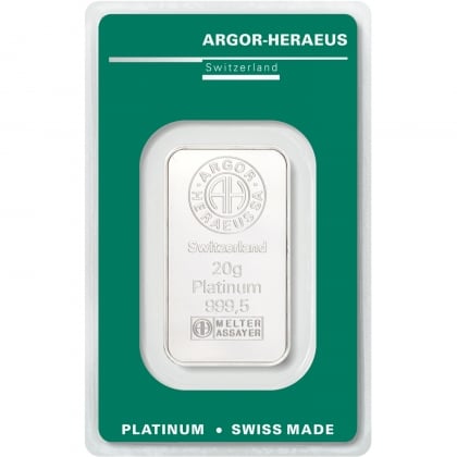 Platinbarren 20 Gramm Argor-Heraeus