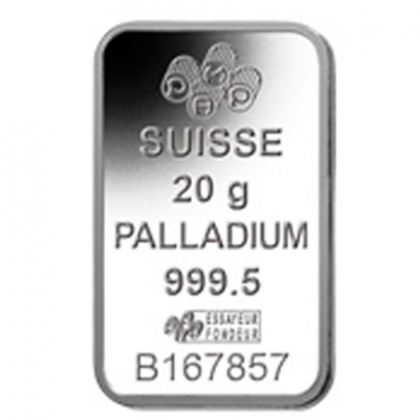Palladiumbarren 20 Gramm PAMP Suisse