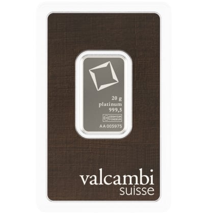 Platinbarren 20 Gramm Valcambi
