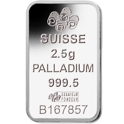 Palladiumbarren 2,5 Gramm PAMP Suisse