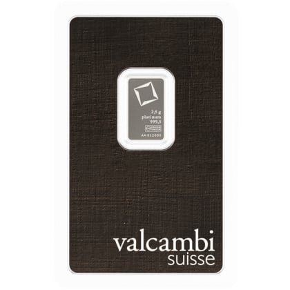 Platinbarren 2,5 Gramm Valcambi