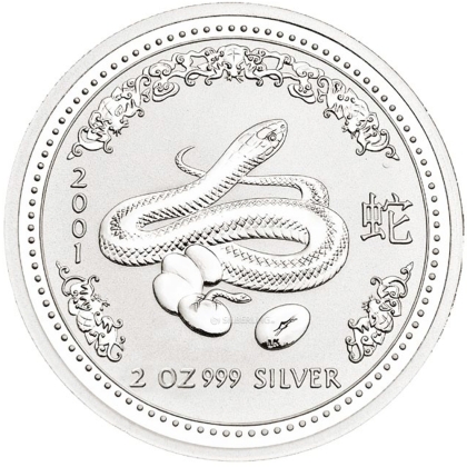 Lunar I - Schlange 2 oz Silber 2001