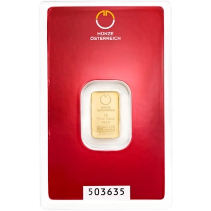 Goldbarren 2 Gramm Münze Österreich