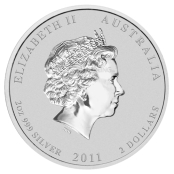 Lunar II - Hase 2 oz Silber 2011 2