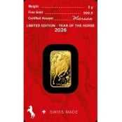 Goldbarren Argor-Heraeus 5 Gramm Pferd 3