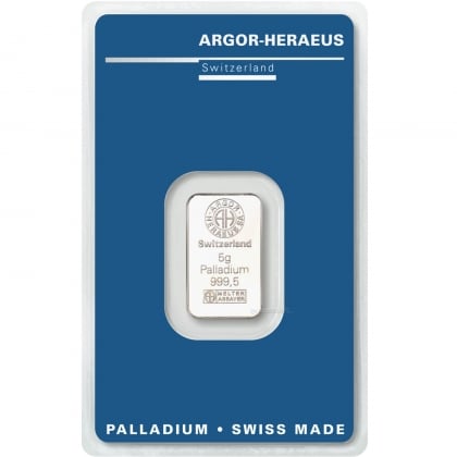 Palladiumbarren 5 Gramm Argor-Heraeus