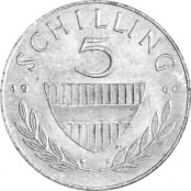 5 Schilling Österreich 3,32 g Silber (Umlaufmünze) 2