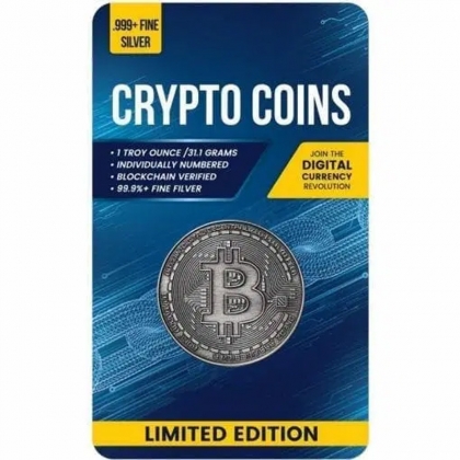 Bitcoin Silbermünze 1 oz (Antik-Optik)