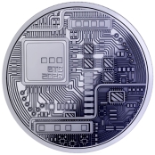 Bitcoin Münze aus Titan 1 oz 2