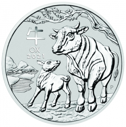 Lunar III - Ochse 2 oz Silber 2021